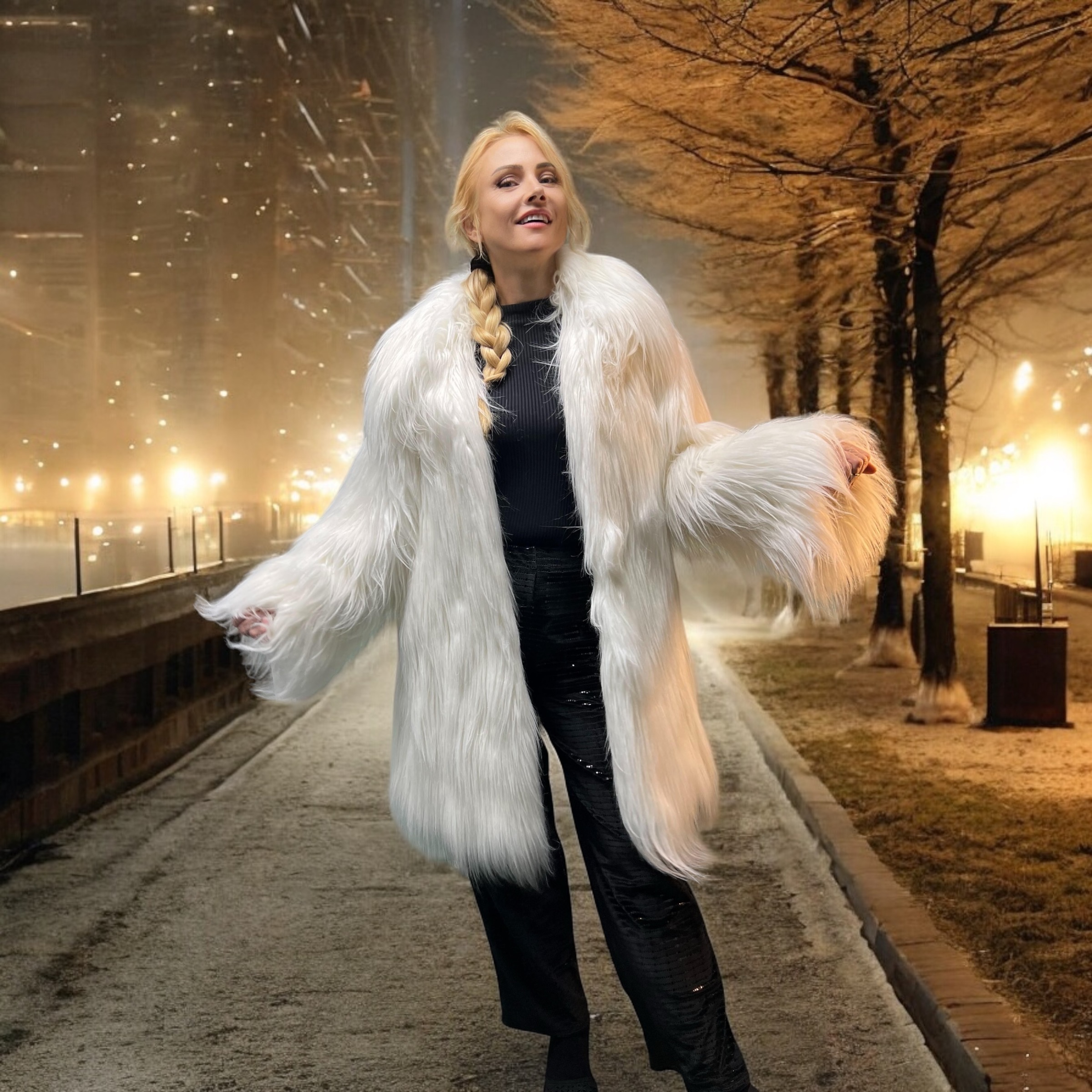 IMG_5214 Miss Winter Long Pile Faux Fur Coat