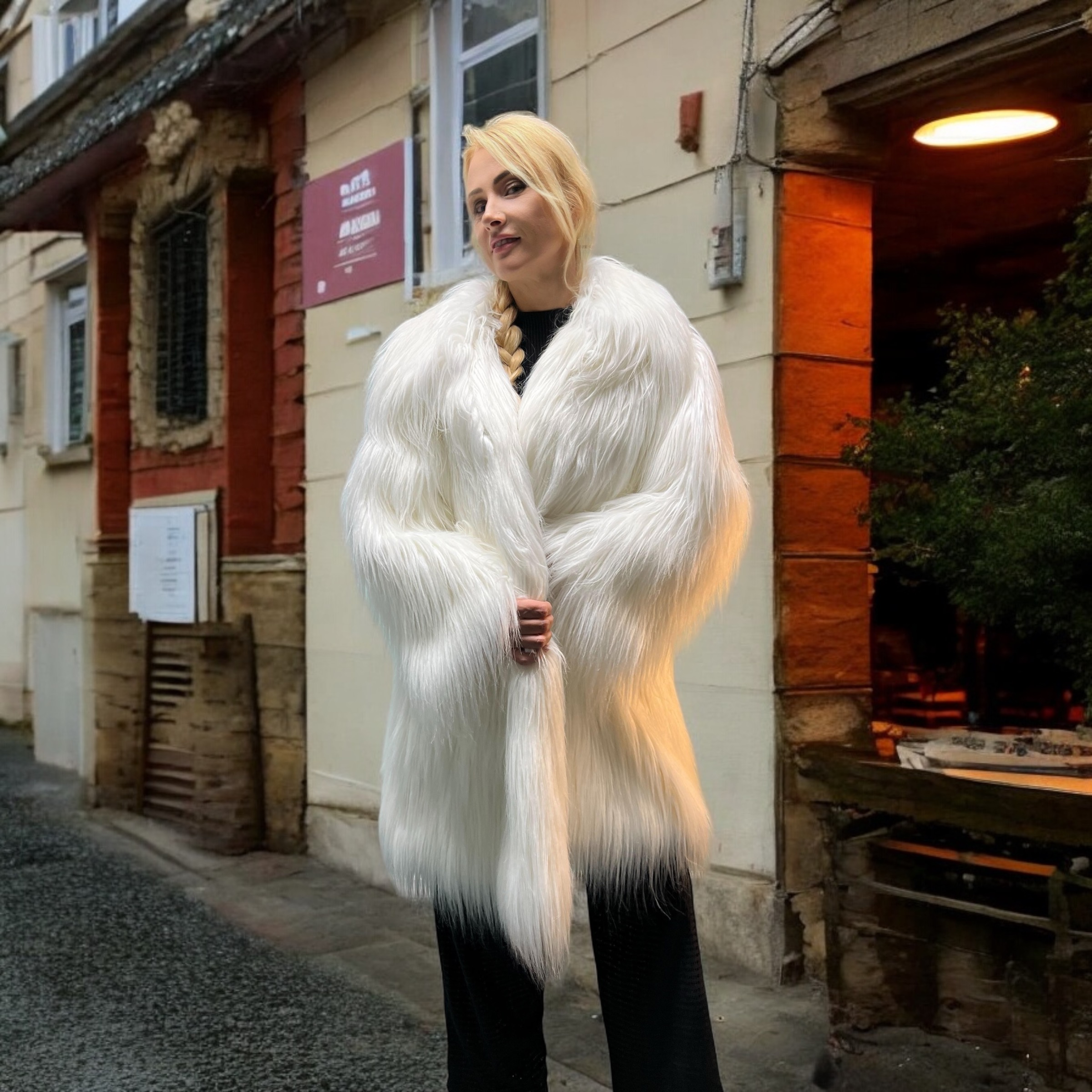 IMG_5216 Miss Winter Long Pile Faux Fur Coat