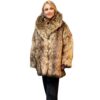IMG_5227 Brown Wolf Faux Fur Coat