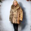 IMG_5228 Brown Wolf Faux Fur Coat