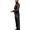 Classic Straight Metallic Velvet Black Pants