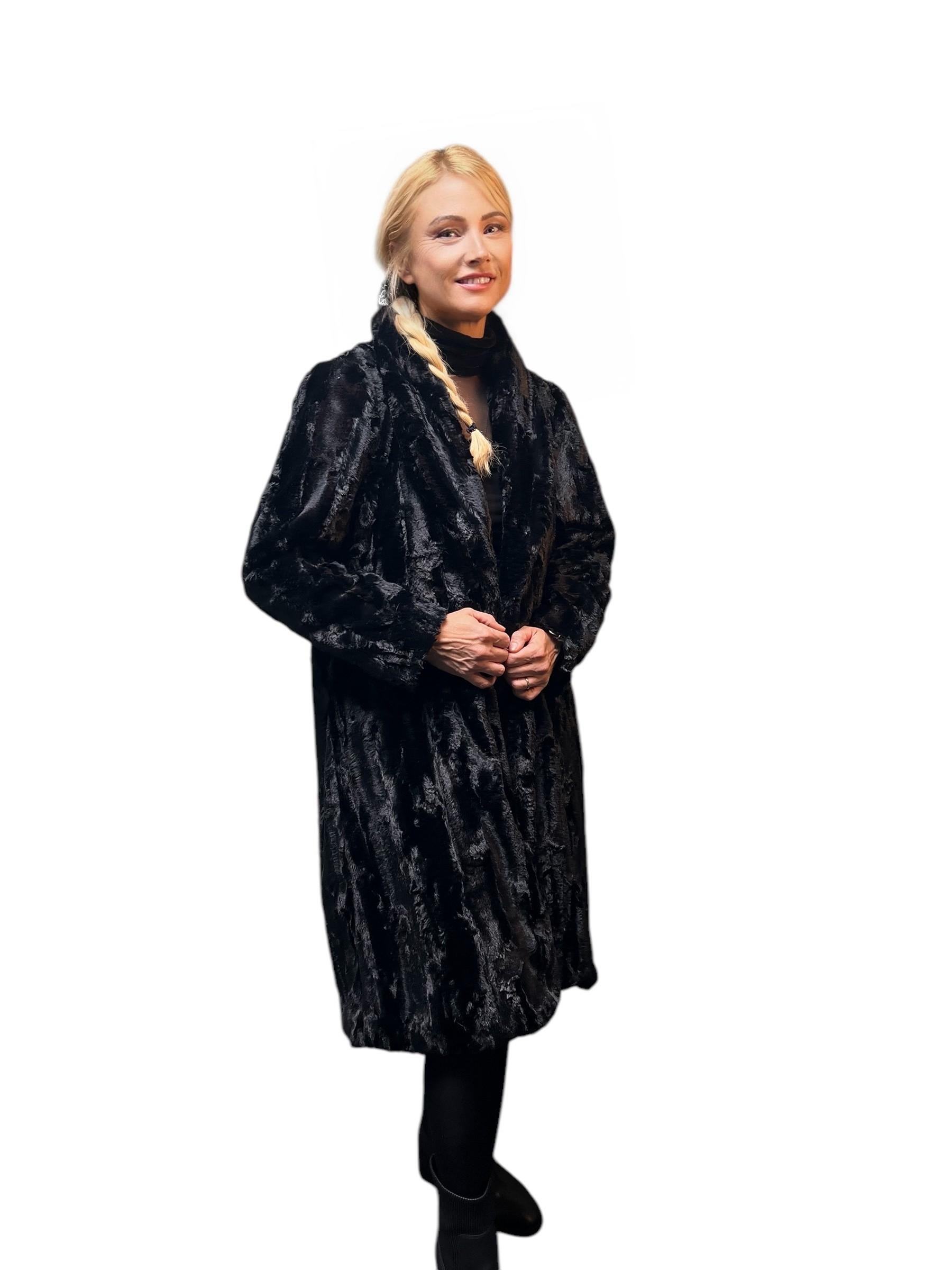 Black Faux Fur Coat