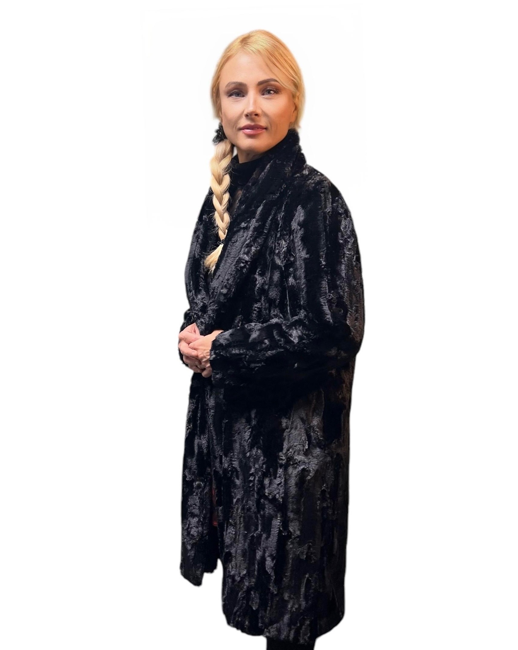 Black Faux Fur Coat