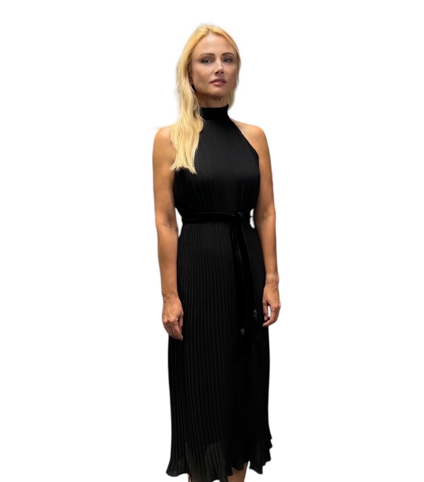 IMG_6588 Black Maxi Pleated Dress