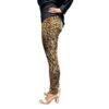 Gold Stretchy Velvet Snake Print Leggings