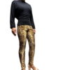 Gold Stretchy Velvet Snake Print Leggings