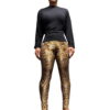Gold Stretchy Velvet Snake Print Leggings