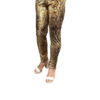 Gold Stretchy Velvet Snake Print Leggings