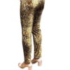 Gold Stretchy Velvet Snake Print Leggings