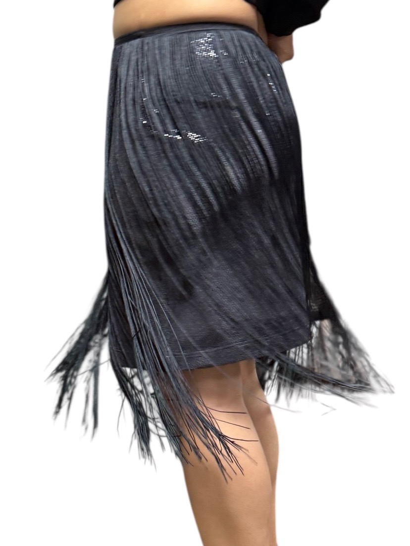 Fringe Trim Tassel Mini Skirt