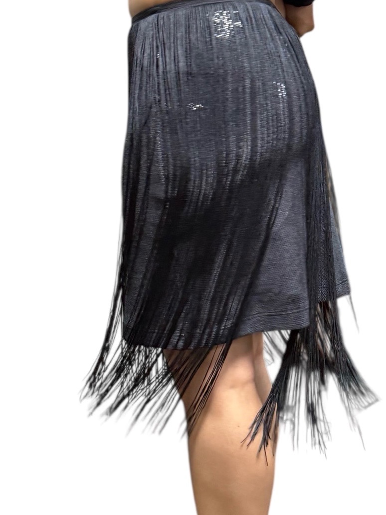 Fringe Trim Tassel Mini Skirt