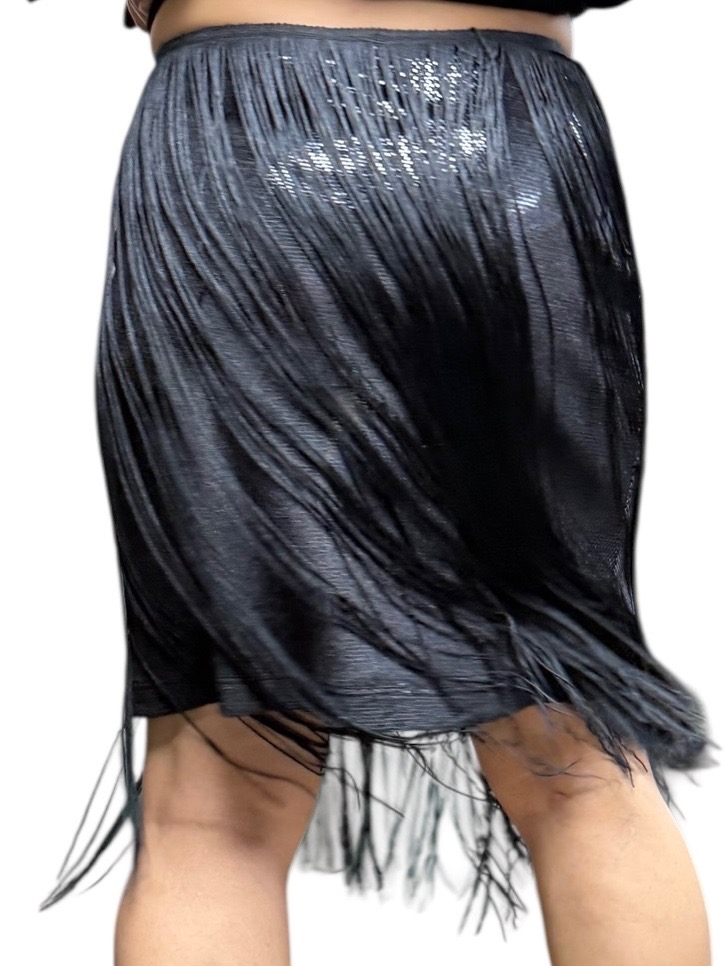 Fringe Trim Tassel Mini Skirt