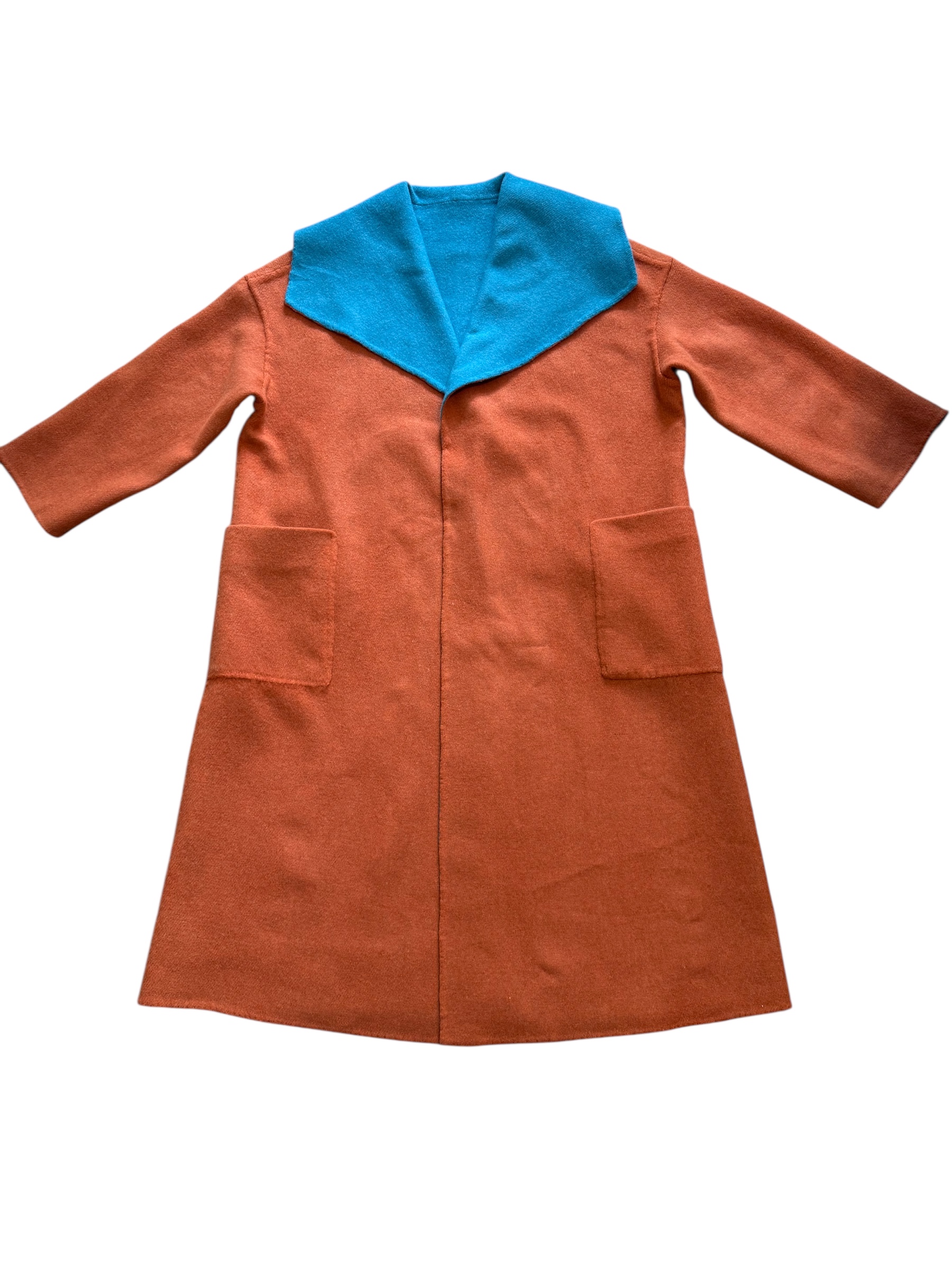 Blue and Tangerine Reversible Coat