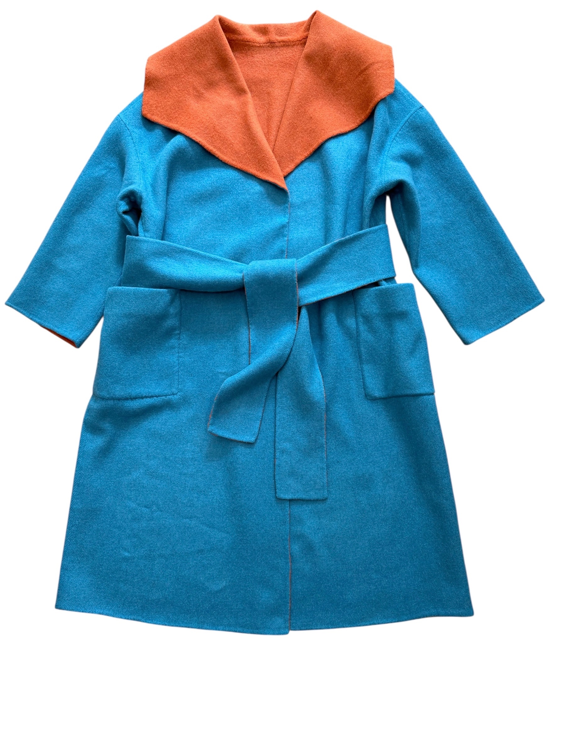 Blue and Tangerine Reversible Coat