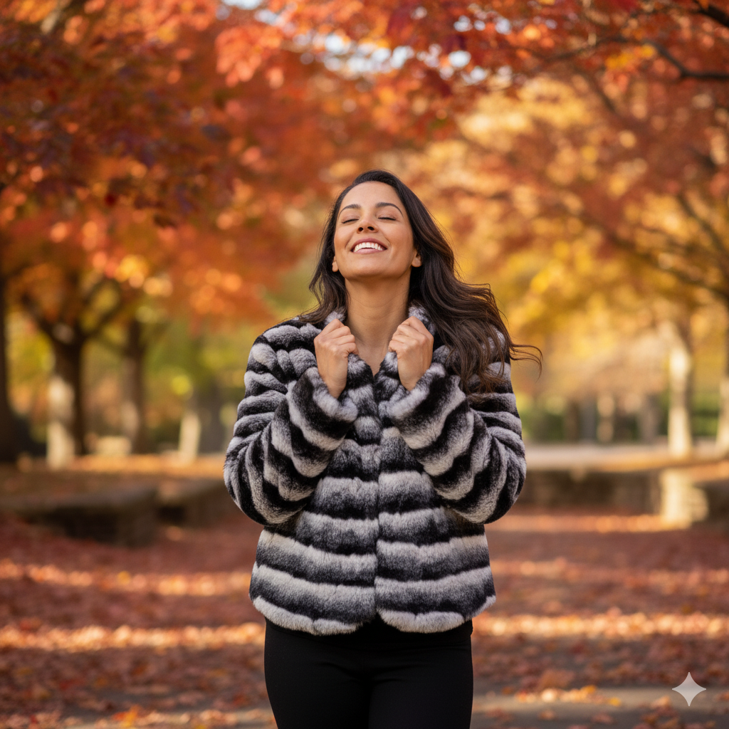 Faux Fur Chinchilla Cropped Jacket - Yelena Boutique