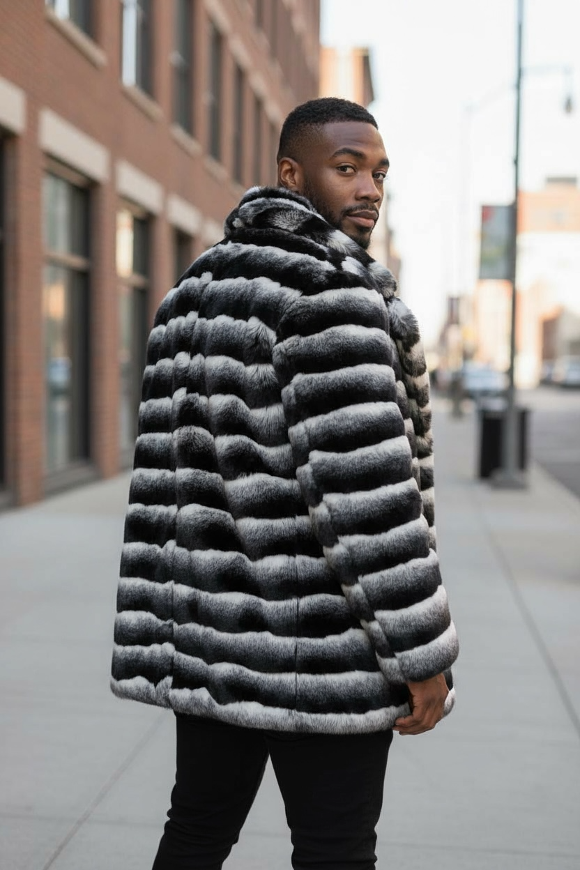 Men’s Chinchilla Faux Fur Coat