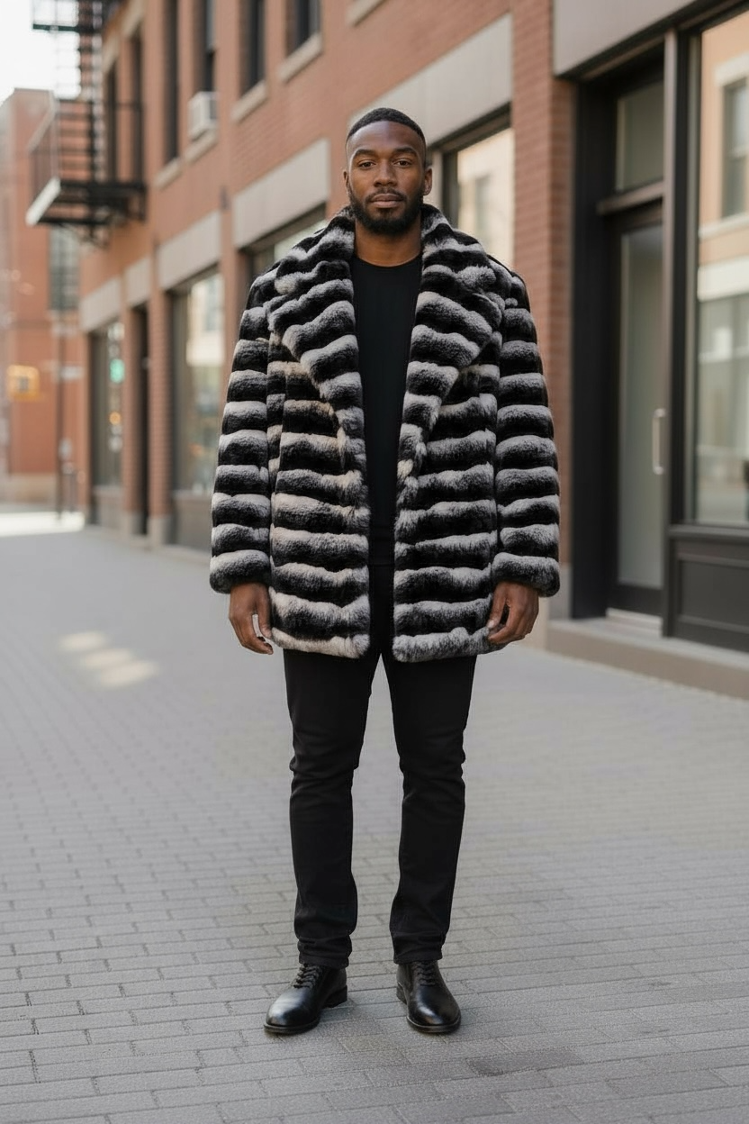Men’s Chinchilla Faux Fur Coat