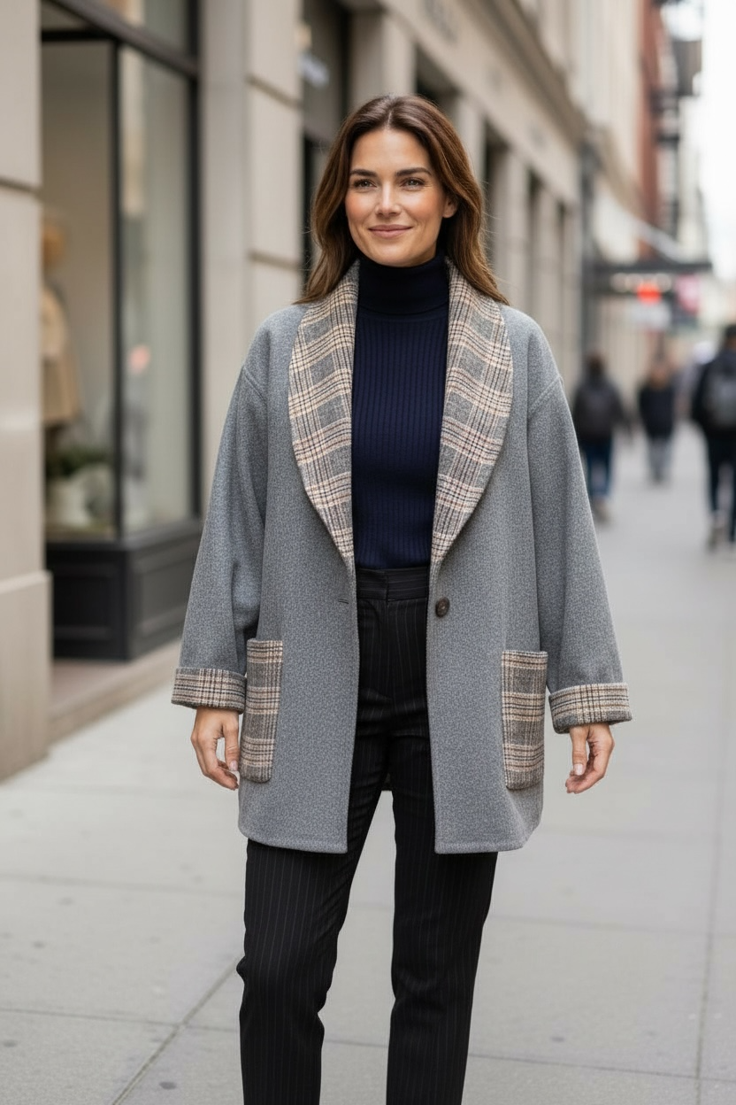 Double-Sided Wool Blend Coat