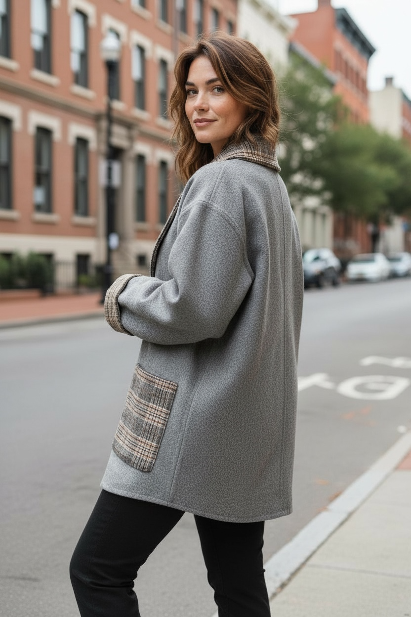 Double-Sided Wool Blend Coat